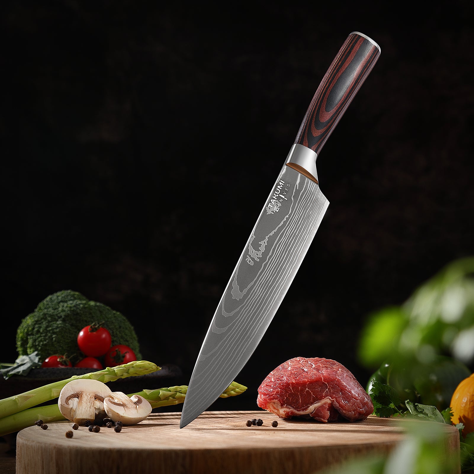 SHARP CARBON STEEL HIGH END JAPANESE CHEF KITCHEN KNIFE SET