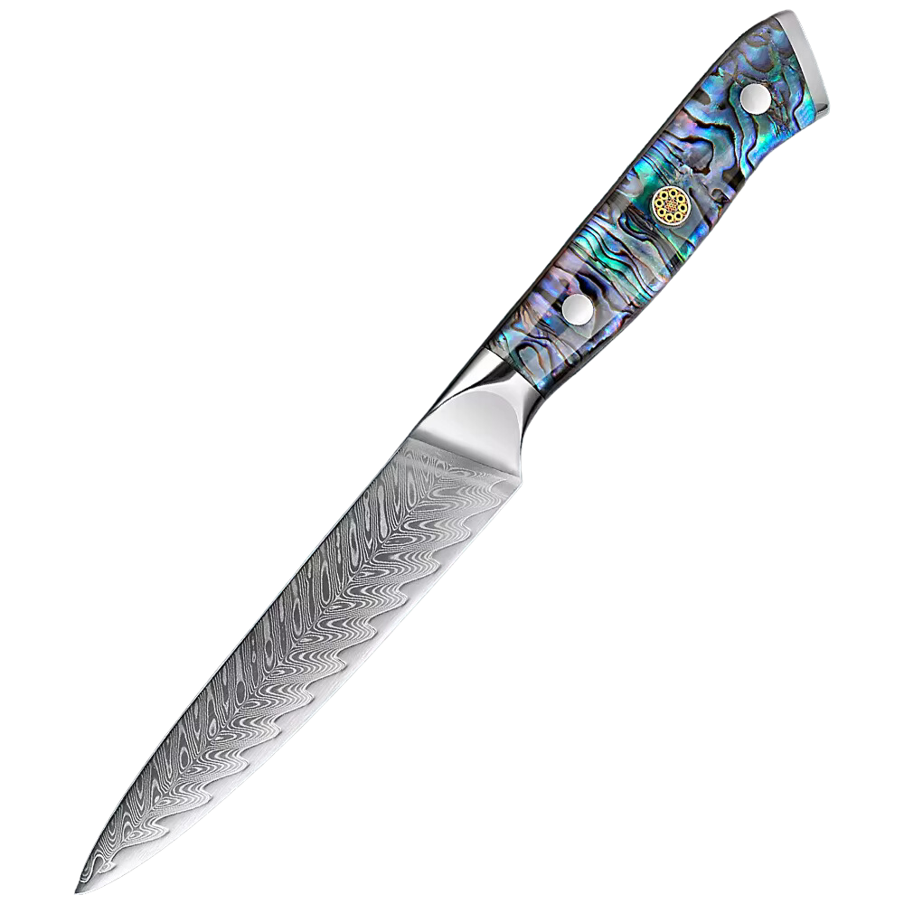 TAKUMI JAPANESE 5-INCH DAMASCUS PETTY KNIFE - VG10 SUPER STEEL - STYLE 2