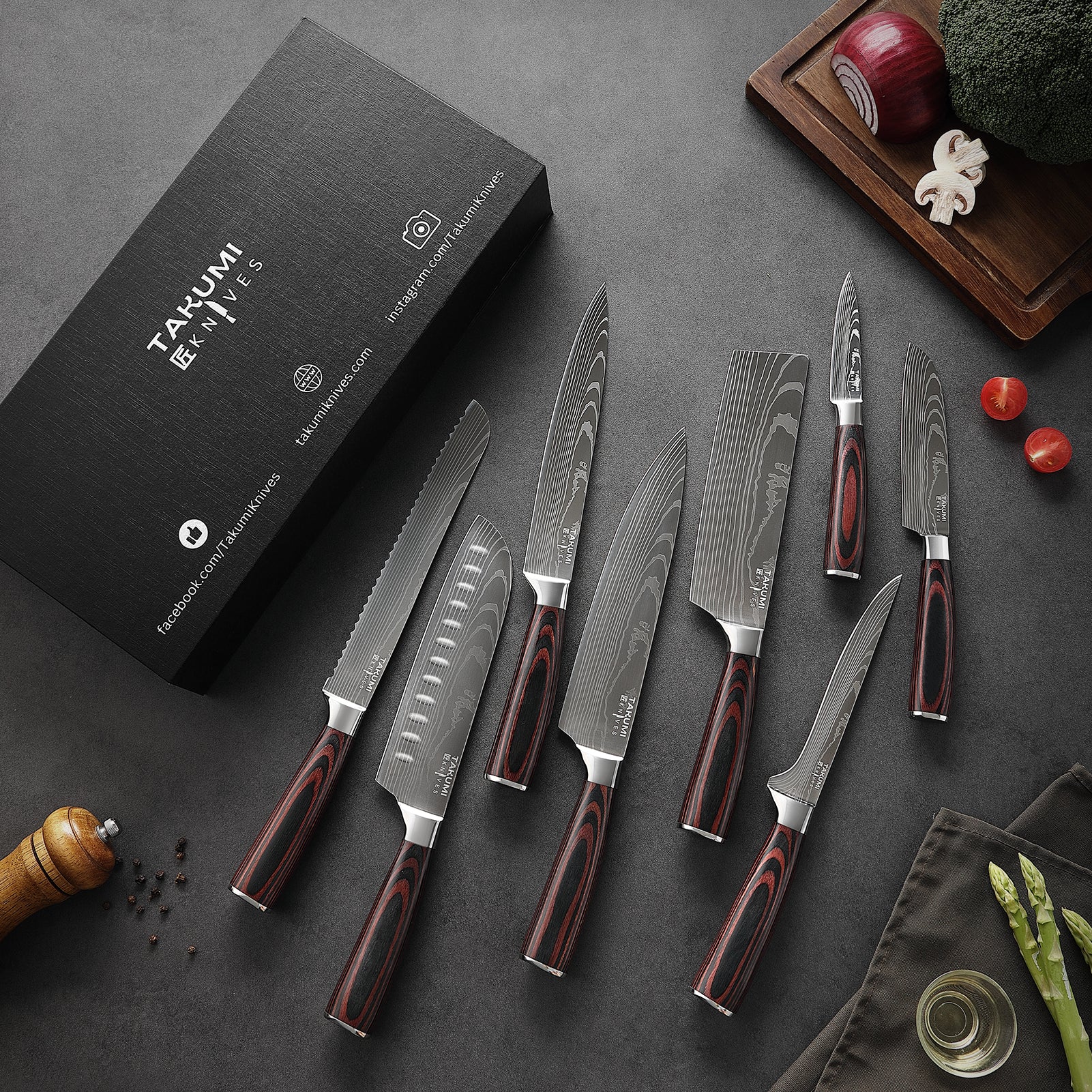 SHARP CARBON STEEL HIGH END JAPANESE CHEF KITCHEN KNIFE SET